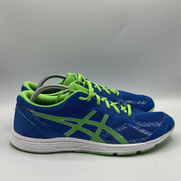 Asics Mens T629N Super Feather Weight Running Shoe Neon Blue & Green Size 11 - Picture 1 of 10